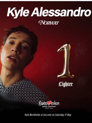 A post by @ballessandro on TikTok caption: VOTE 1 TONIGHT ❤️‍🔥 #eurovision #kylealessandro #lighter #norway #basel #17may 