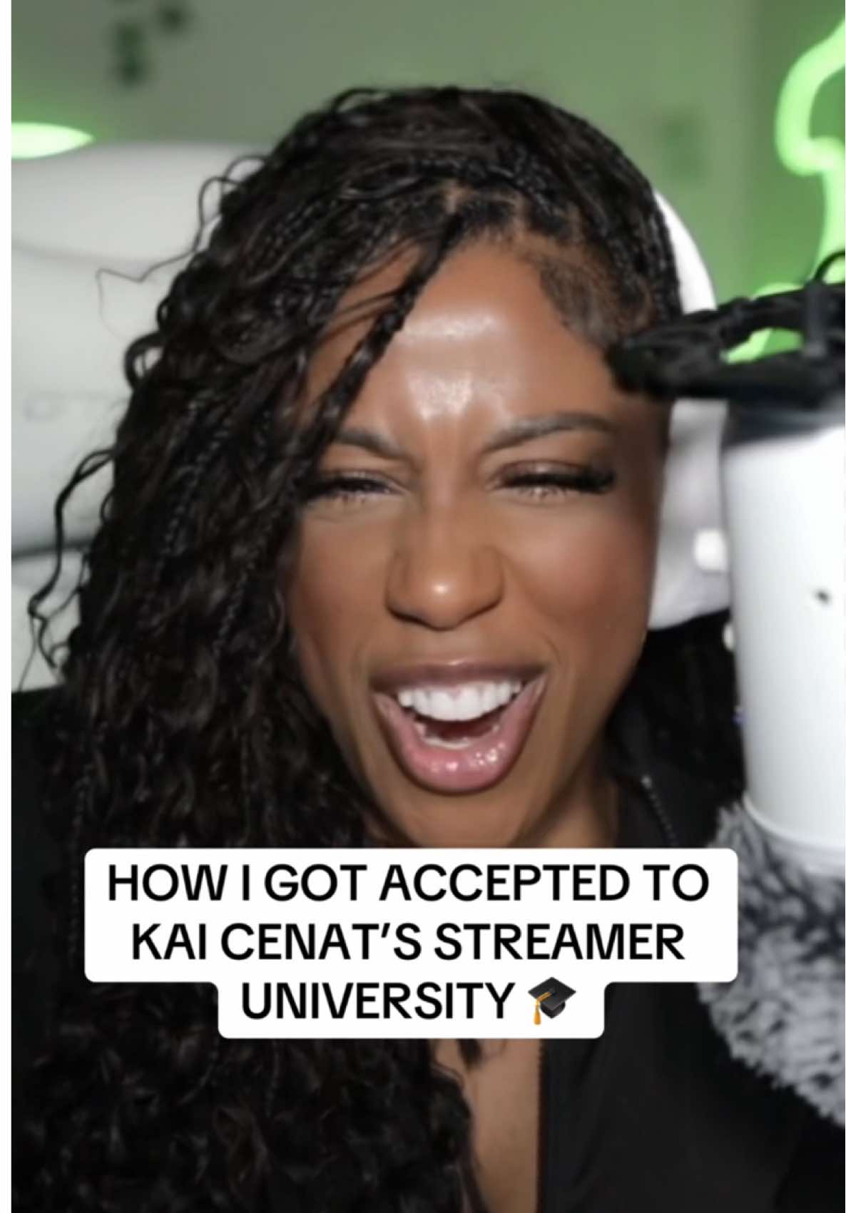 A post by @iamtrinitij on TikTok caption: How I got accepted into Kai CENAT’S streamer university. #trinitij #streameruniversity #kaicenat #femalestreamer 