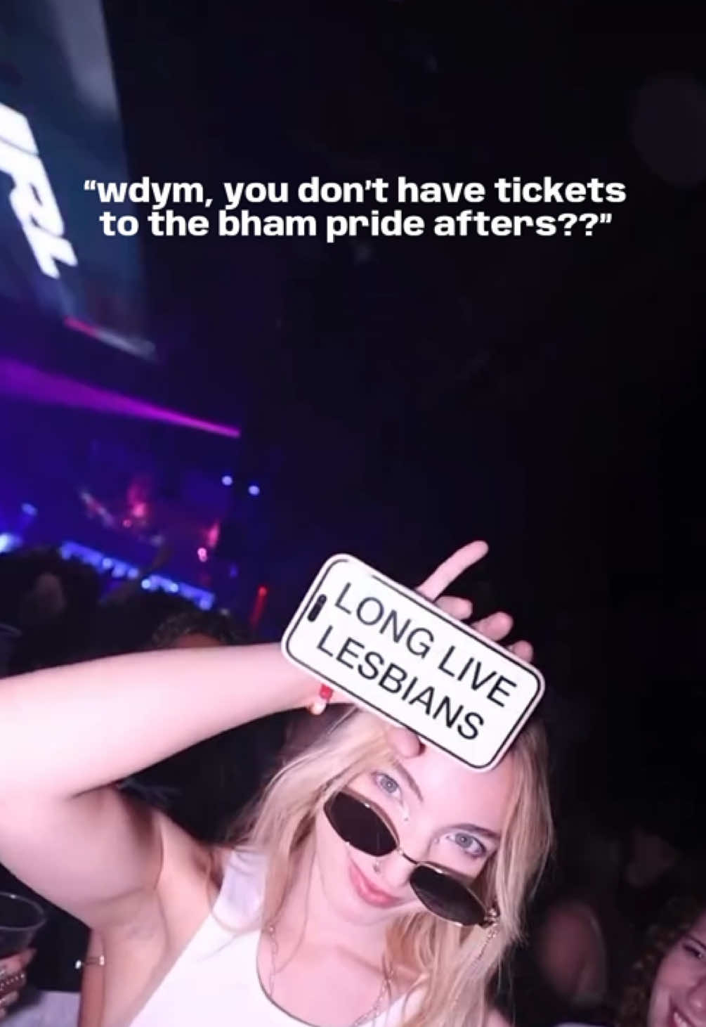A post by @g.irlevents on TikTok caption: WLW’s unite! we can’t wait to see you all at our Birmingham pride WLW afterparty with @The Gaybourhood Events 🏳️‍🌈 tag someone who needs to see this! 💅 #pride #wuhluhwuh #gaytiktok 