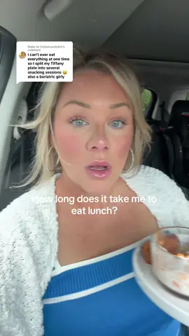 A post by @kailargibson on TikTok caption: Replying to @Cottoncandylint lunchtime #trending #lunch #tiffanyplate