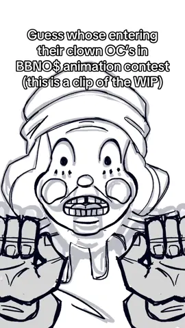 A post by @sparkle.clown on TikTok caption: For @bbno$ contest 🧎✨Watching this on repeat feels like Honk is putting a curse on you. I always wanted to be one of them cool memers who animates their Sonas so here I am🧍now no one bully me I’m gonna tag the freak out of this cause animation takes me a while and I want my 5 likes EVEN IF ITS A SILLY WIP. #bbnoanimation #animationmeme #wip #animator #trend #bbnomoney #bbno #animation #artistsoftiktok #fanimation #boom #fanart #fyp #oc #clownoc #clown #jester #clownart #originalcharacter #2danimation #cute #littleclown 