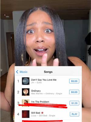 A post by @lizzo on TikTok caption: STILL BAD IS #4 ON iTUNES! THANK U LIZZBIANS ♥️