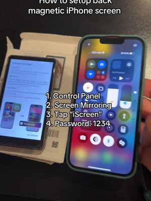 A post by @salabonce on TikTok caption: How to connect your back magnetic iPhone screen using screen mirroring #foryou #fyp #4u 
