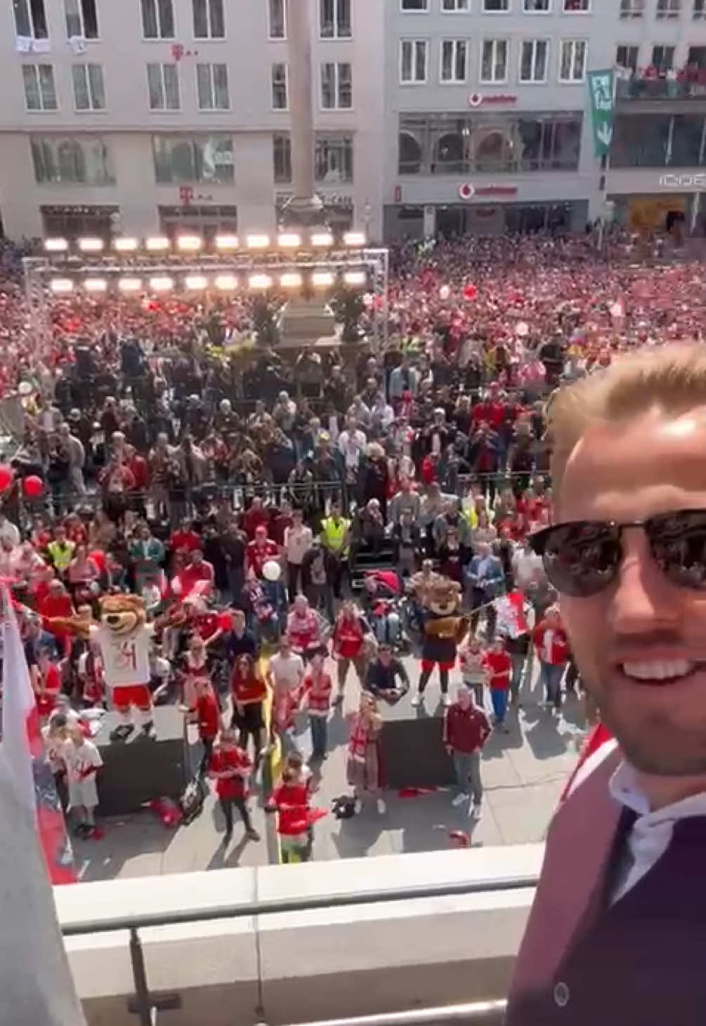 A post by @harrykane on TikTok caption: Celebrating the Munich way! Really special way to celebrate the title with our fans 🙌
