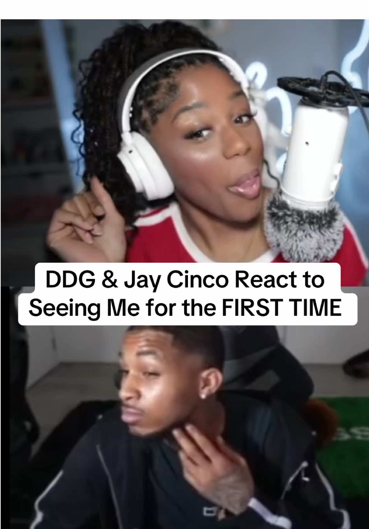 A post by @iamtrinitij on TikTok caption: DDG & Jay Cinco react to seeing me, Triniti J, for the first time. #trinitij #kaicenat #kaicenat #femalestreamer 
