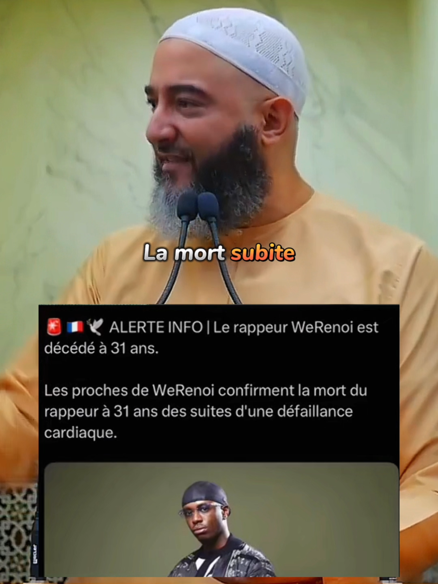A post by @rappels_isllam on TikTok caption: Décès de werenoi - Allah y rahmo
