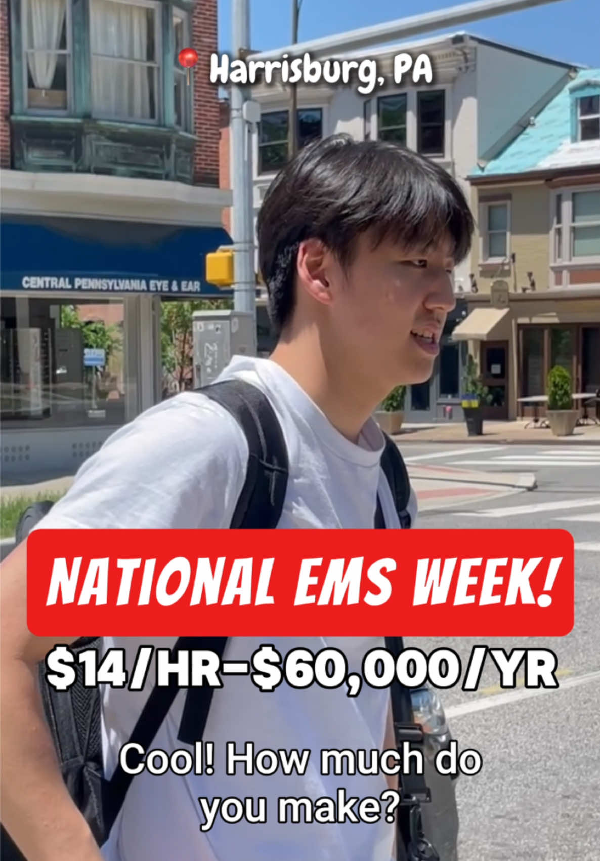 A post by @salarytransparentstreet on TikTok caption: Happy National EMS Week! 🚑 How much do EMS professionals like EMTs and Paramedics make? We found out! Did you know that EMTs and Paramedics make on average $22/hr, or $46K/year, according to the BLS? #salarytransparency #salarytransparency #paytransparency #howmuchdoyoumake #ems #nationalemsweek #emt #paramedic #emergencyresponse #emergencymedicalservices #emergencymedicaltechnician 