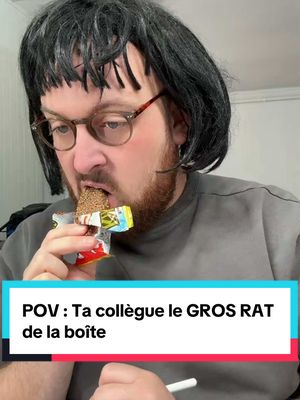 A post by @moguizoff on TikTok caption: POV : Ta collègue le GROS RAT de la boîte 