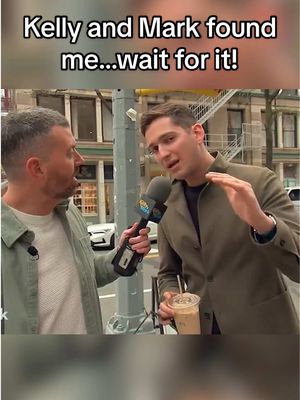 A post by @themattfriend on TikTok caption: Kelly and Mark found me…wait for it! #kellyandmark #funny #onthestreet #impressions #nyc #manhattan 