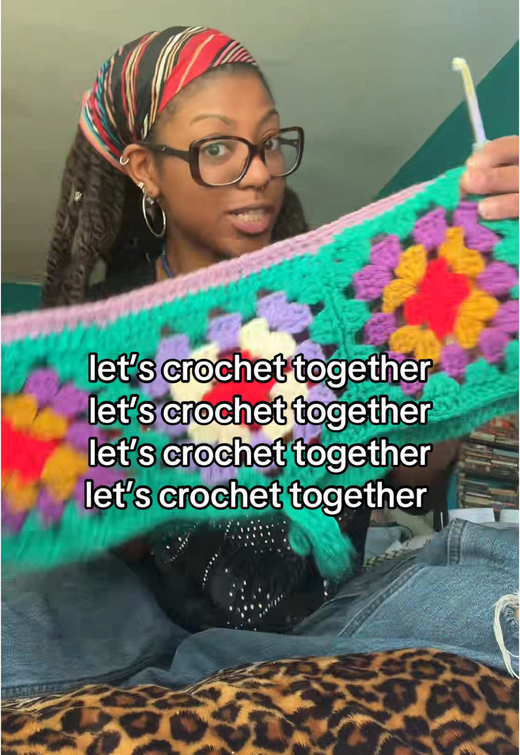 A post by @knotokayclub on TikTok caption: i love this song 🙂‍↕️ crochet with knotty grrlz in your area + virtually by joining KNOT OKAY CLUB 🫶🏾🧶 check pinned for calendar, knotokayclub . org for our yarn shop and blk grrl crochet community (Discord) + come to the KNOT OKAY popup 5/25 in BK + stay tuned for our next workshop! 