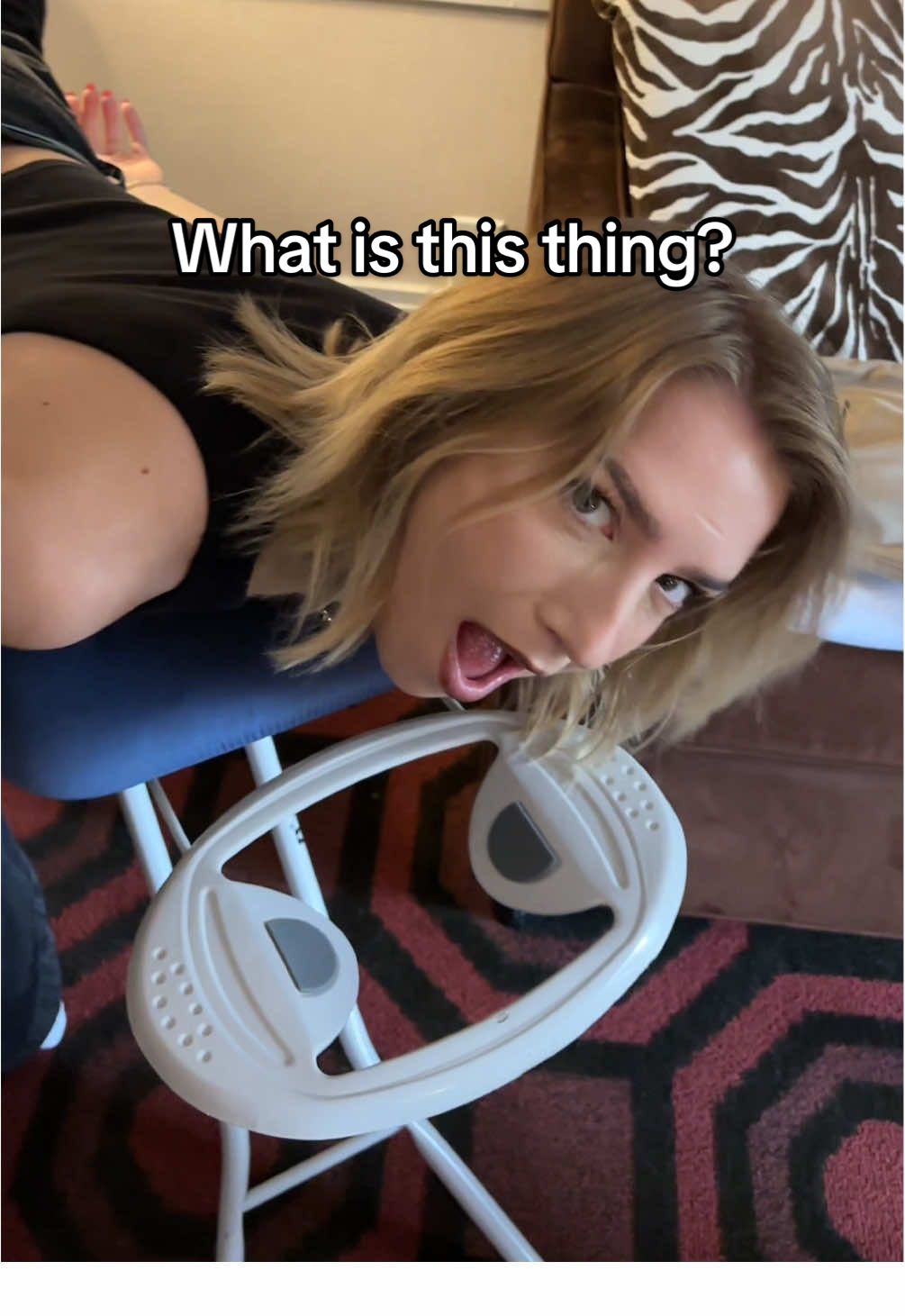 A post by @co_mill on TikTok caption: We’re just exploring our hotel room nothing wrong with that
