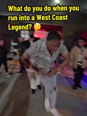 A post by @wealthyjev on TikTok caption: What do you do when you run into a WEST COAST #Legend ? 🤔 @DJ Battlecat 🫡 #CWalk #icon #fyp 