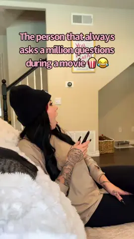A post by @officialsalicerose on TikTok caption: THE PERSON THAT ALWAYS ASKS A MILLION QUESTIONS DURING A MOVIE 🍿😂 #funny #movie #viralvideo #fypage #relateable #questions 