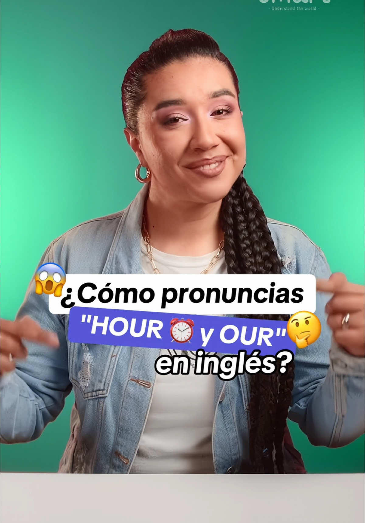 A post by @smart_academia on TikTok caption: ¿Cómo se pronuncia “HOUR  y OUR” en inglés? 😎😱 #PiensaSmart #aprendecontiktok #educacion #aprende #inglesparatodos #englishvocabulary #englishteacher #inglesfacil #inglesonlinegratis 