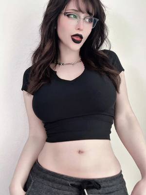 A post by @pinkchyu on TikTok caption: So…can I post this kind of stuff here? #fup #foryou #wolfcut #hair #goth 