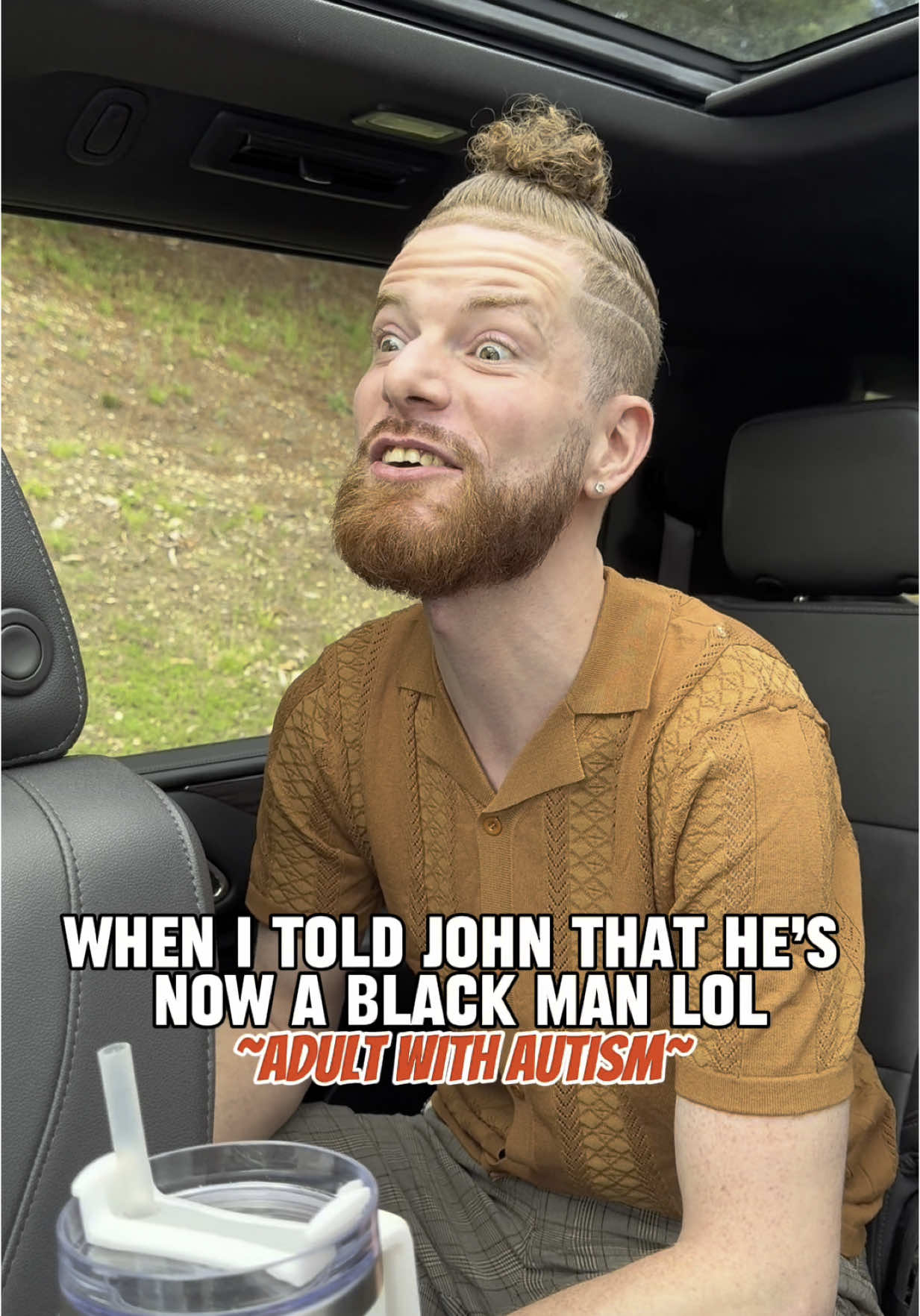 A post by @waxesbydes on TikTok caption: He was telling me what he wanted on the menu for his graduation cookout this weekend. He mention collard greens and it reminded me about the gingers being black thing lol #ginger #ginga #family #familytime #autismfamily #adultswithautism #autismacceptance #asd #autismawareness #autistictiktok #autism #autistic #adultwithautism #autismoftiktok #familyfun #autisticadult #caregiver #cookout 