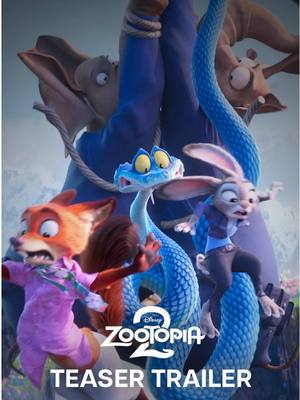 A post by @disneyanimation on TikTok caption: Ssssmash that play button for the new #Zootopia2 trailer 🐍 See it only in theaters November 26.