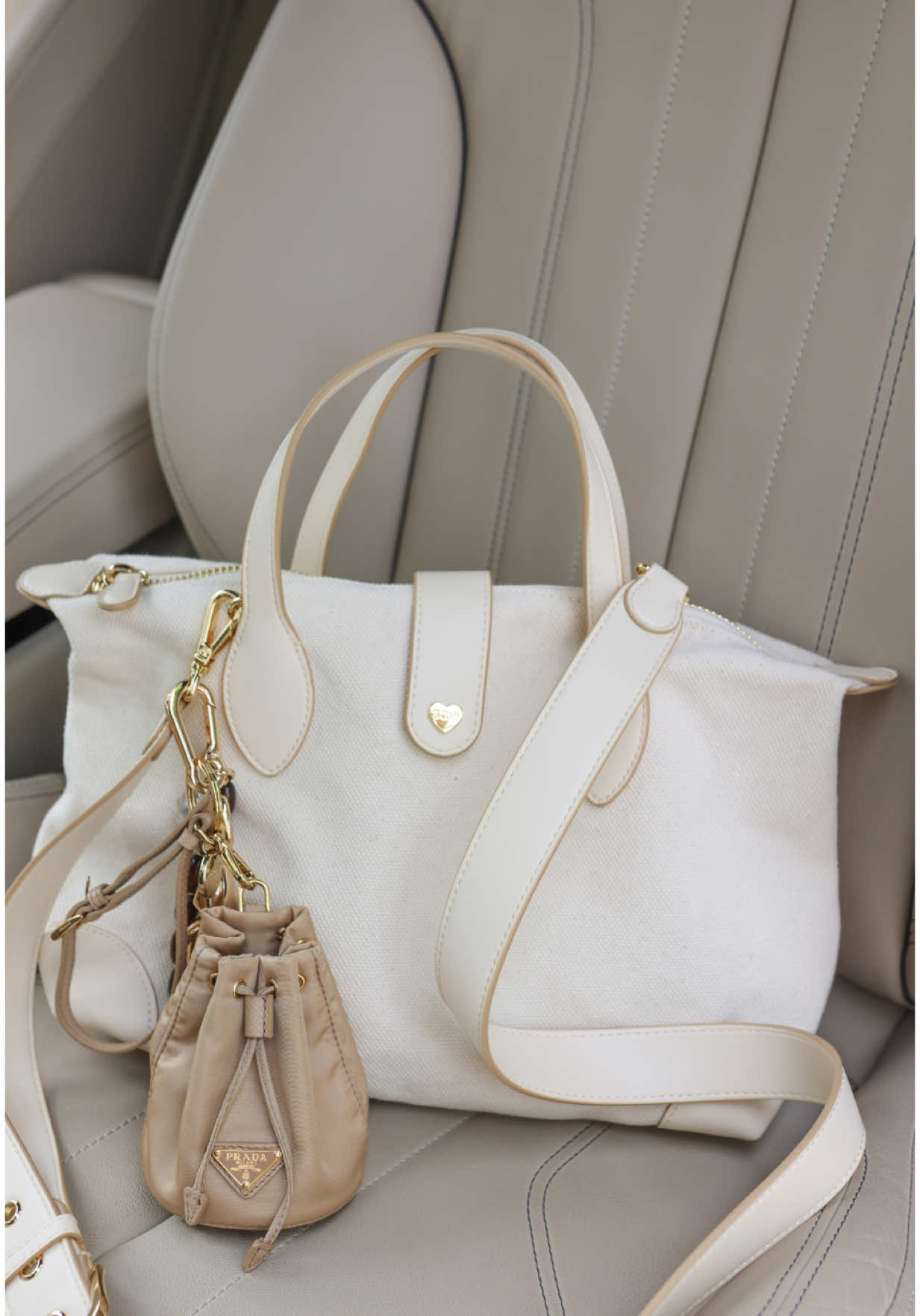 A post by @teresalauracaruso on TikTok caption: Pack my travel purse with me 🤍 #packing #packwithme #travelbag #stoneyclover #amazonfinds 