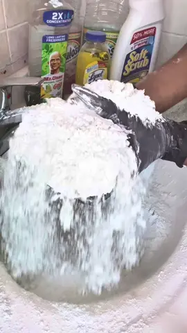 A post by @cleaningleo on TikTok caption: what i went through to make and edit this video 🙄 the powderplay part is very blurry so bear w me pls 😩 this did smell amazing tho! #sinkclean #asmrsounds #overloadasmr #powderplay #CleanTok #fyp 