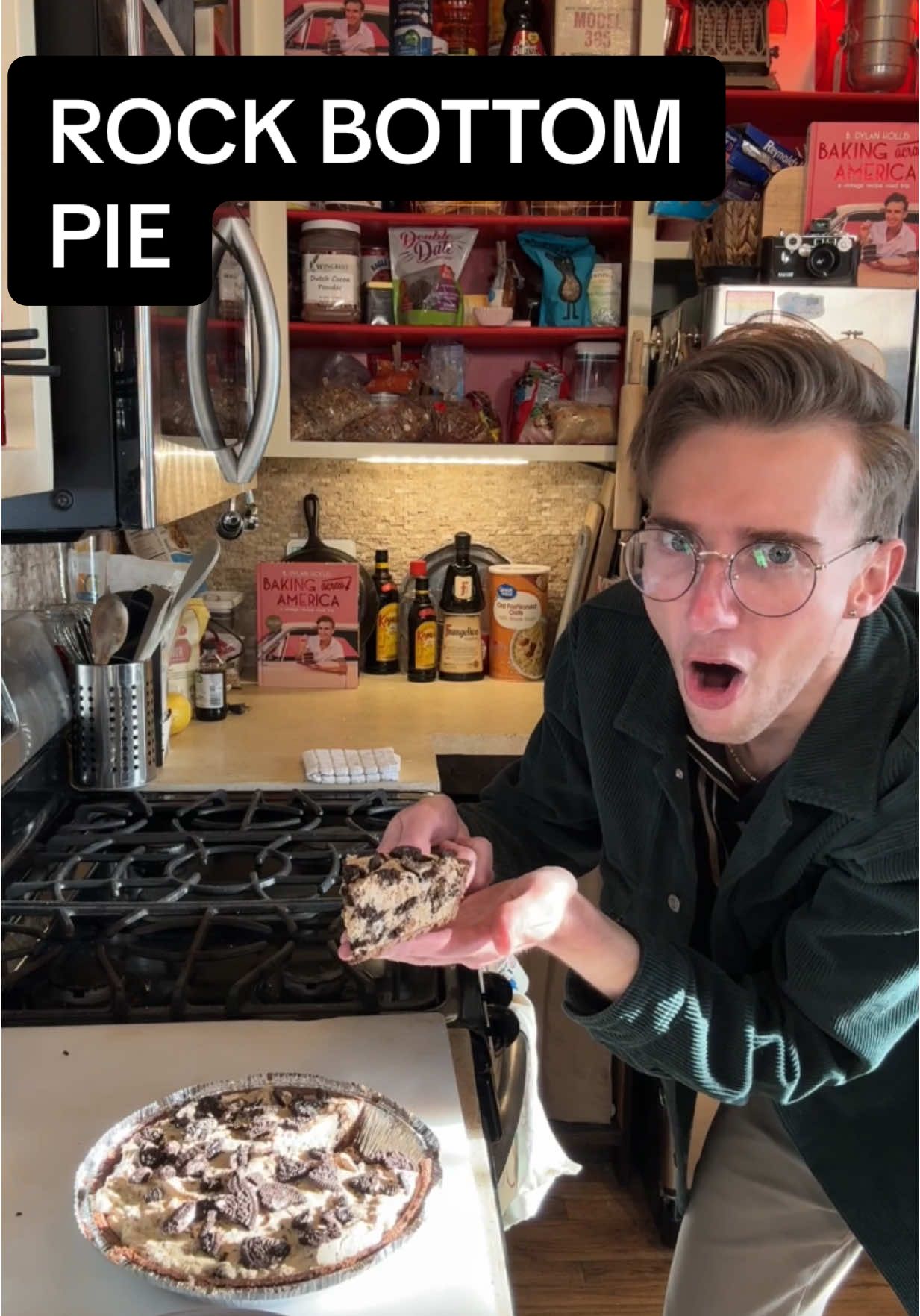 A post by @bdylanhollis on TikTok caption: It’s good at the bottom #baking #vintage #cooking 