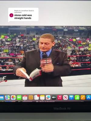 A post by @julianhagins on TikTok caption: Replying to @Jonathan Seals no talking, straight swinging lol #stonecoldsteveaustin #wwe #wweraw #wrestling #williamregal #wwesmackdown #wwf 