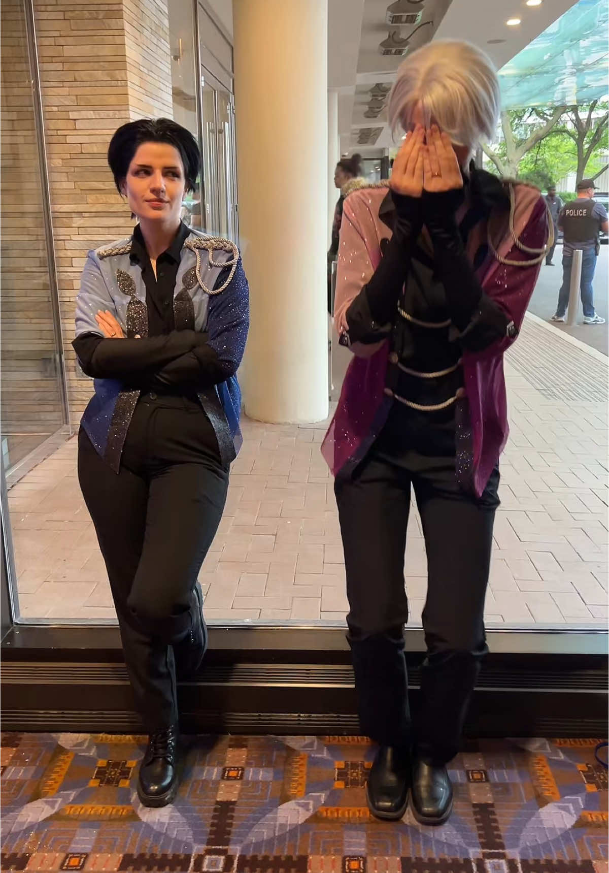 A post by @jijnnicosplay on TikTok caption: pretty sure this is canonically how it went  • Victor is Novalyse on insta! ✨ • #yurionice #yurionicecosplay #victuuri #yuurikatsuki #yurionicecosplayer #yoicosplay #victornikiforov #victornikiforovcosplay #victuuriedit 