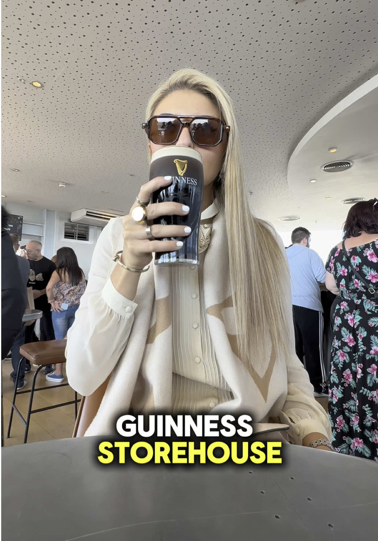 A post by @sallyyyyhakin on TikTok caption: Must-do activity in Dublin 🇮🇪🍀 #ireland #guinessfactory #dublinireland #fyp #guinessstorehouse  