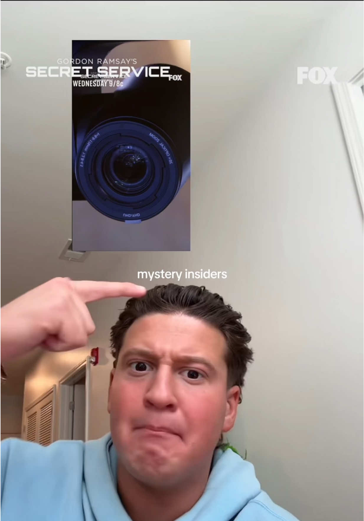 A post by @vincentgiganteee on TikTok caption: #ad snowflake approved - catch Gordon Ramsay's Secret Service TOMORROW at 9/8c on FOX, and the next day on Hulu. @Gordon Ramsay @Food Club FOX #SecretServiceFOX