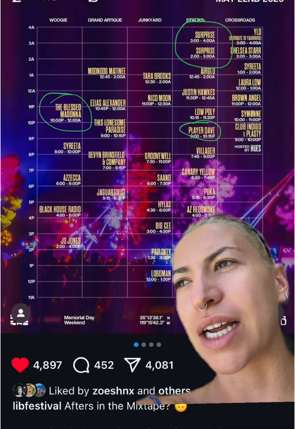 A post by @theweisest on TikTok caption: @Lightning in a Bottle TOMORROWWWWW!!!!! 