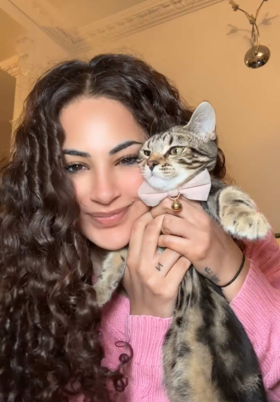 A post by @anniecurli on TikTok caption: Cat mom! #marblebengal #mykitty #kittytiktok #catsoftiktiok 