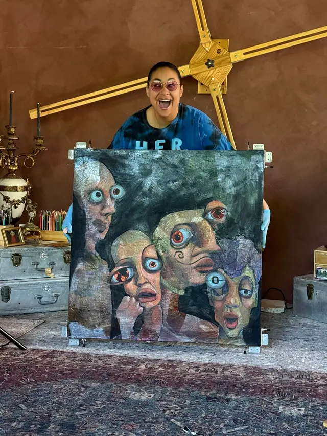 A post by @ravensymone on TikTok caption: Decided to post a painting I finally finished so proud can you tell?! Come meet me and my wife June 6 in Washington D.C. tickets in bio