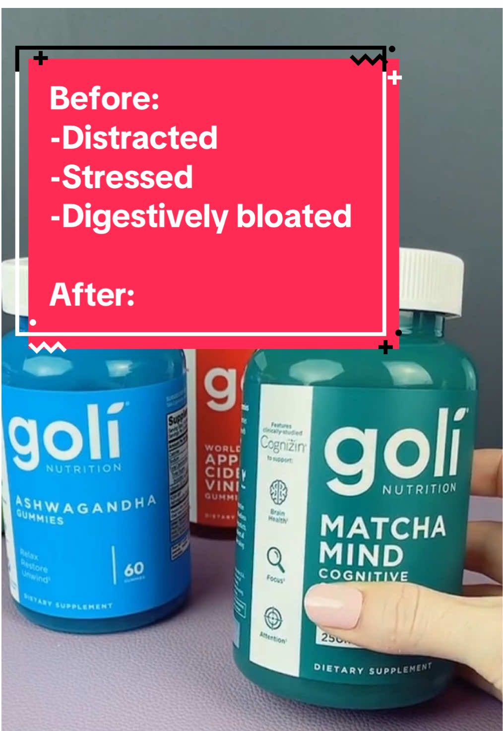 A post by @lowkeymusthaves on TikTok caption: Comment with your “before Goli” mood #RelaxWithGoli #DailyCalm #SelfCareRoutine #WellnessJourney #GoliAshwagandha #ACV #GoliSuperBrandDay #GoWithGoli #GoliTR #GoliGummies #Goli #TikTokSummerTurnUp #TikTokSquadUp #TikTokShopSquadUp #TikTokShopMemorialDay #ResultsMayVary 