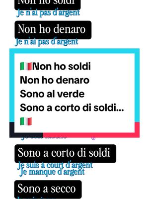 A post by @michou_nk on TikTok caption: 🇮🇹Non ho soldi 🇮🇹 #italianofrancese #linguaitaliana #italiano #francais #italien #videoviral 