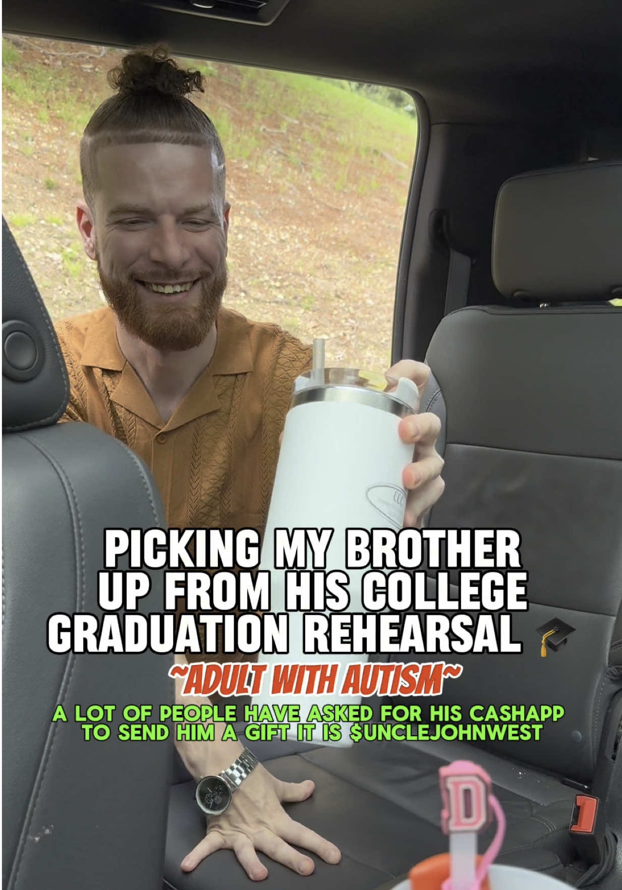 A post by @waxesbydes on TikTok caption: I’ll post his graduation pictures tomorrow 🎓 #family #familytime #autismfamily #graduation #graduate #autismacceptance #adultswithautism #asd #autismawareness #autistictiktok #autism #autistic #adultwithautism #autismoftiktok #familyfun #autisticadult #familyfun #autisticadult #caregiver #ginger #college 