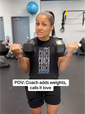 A post by @estefisaavy on TikTok caption: And here I thought I was doing the maximum with my 5 pounders 🫠😂  @Josh+Kimbo | Fit Print Orlando #fitprint #orlando #gymlife #healthandwellness #comedy 