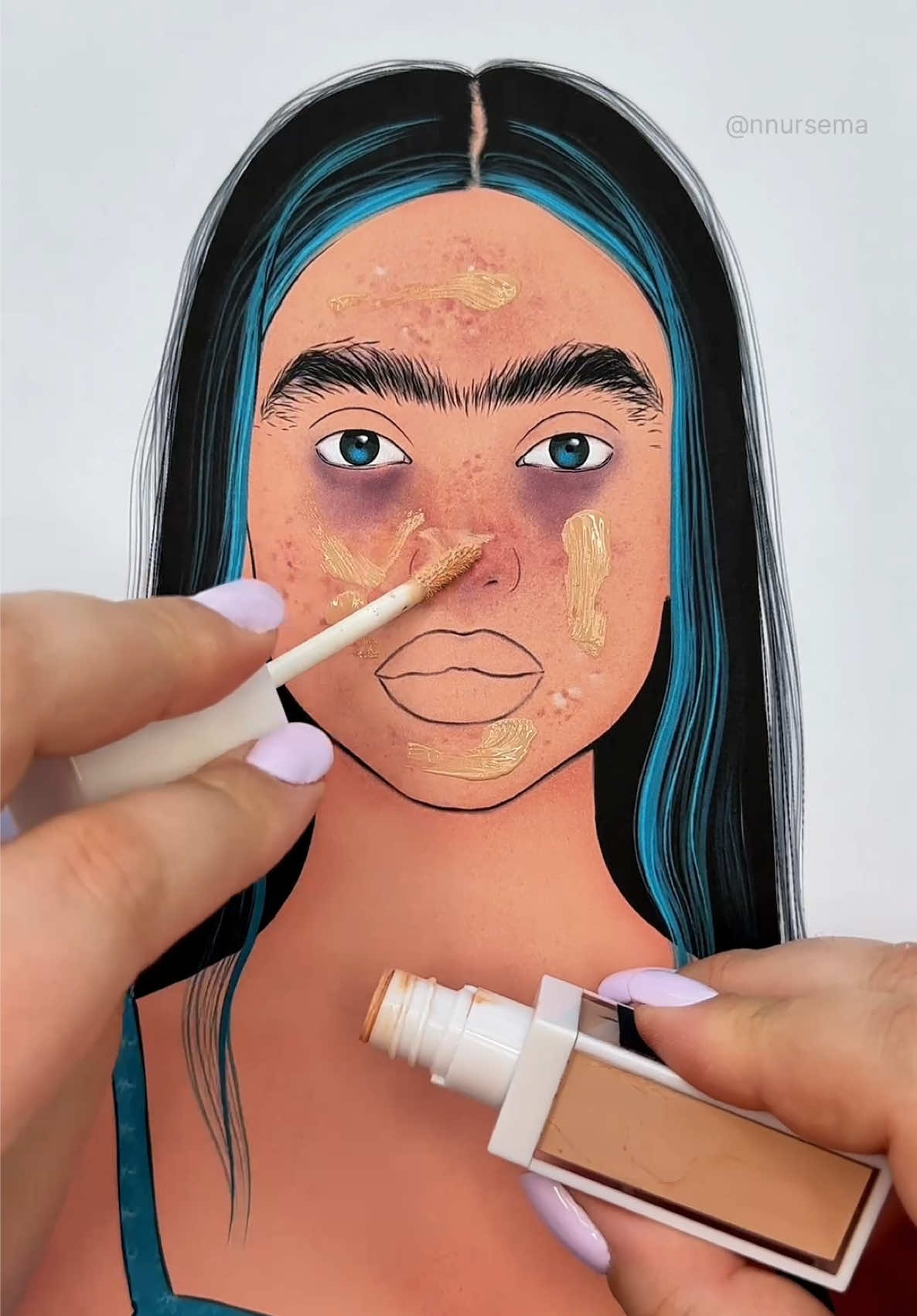 A post by @nnursema on TikTok caption: Makeup Glow Up ✨                             #makeup #makeuptutorial #makeupasmr #GlowUp 