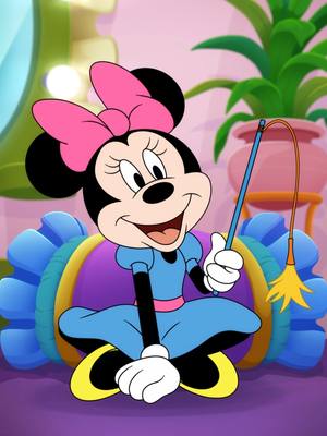 A post by @disney on TikTok caption: Minnie's daily mission is to win Figaro's heart — or at least a glance. 🎀💖