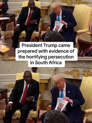 A post by @teamtrump on TikTok caption: @President Donald J Trump brought receipts🧾 #maga #donaldtrump #southafrica 