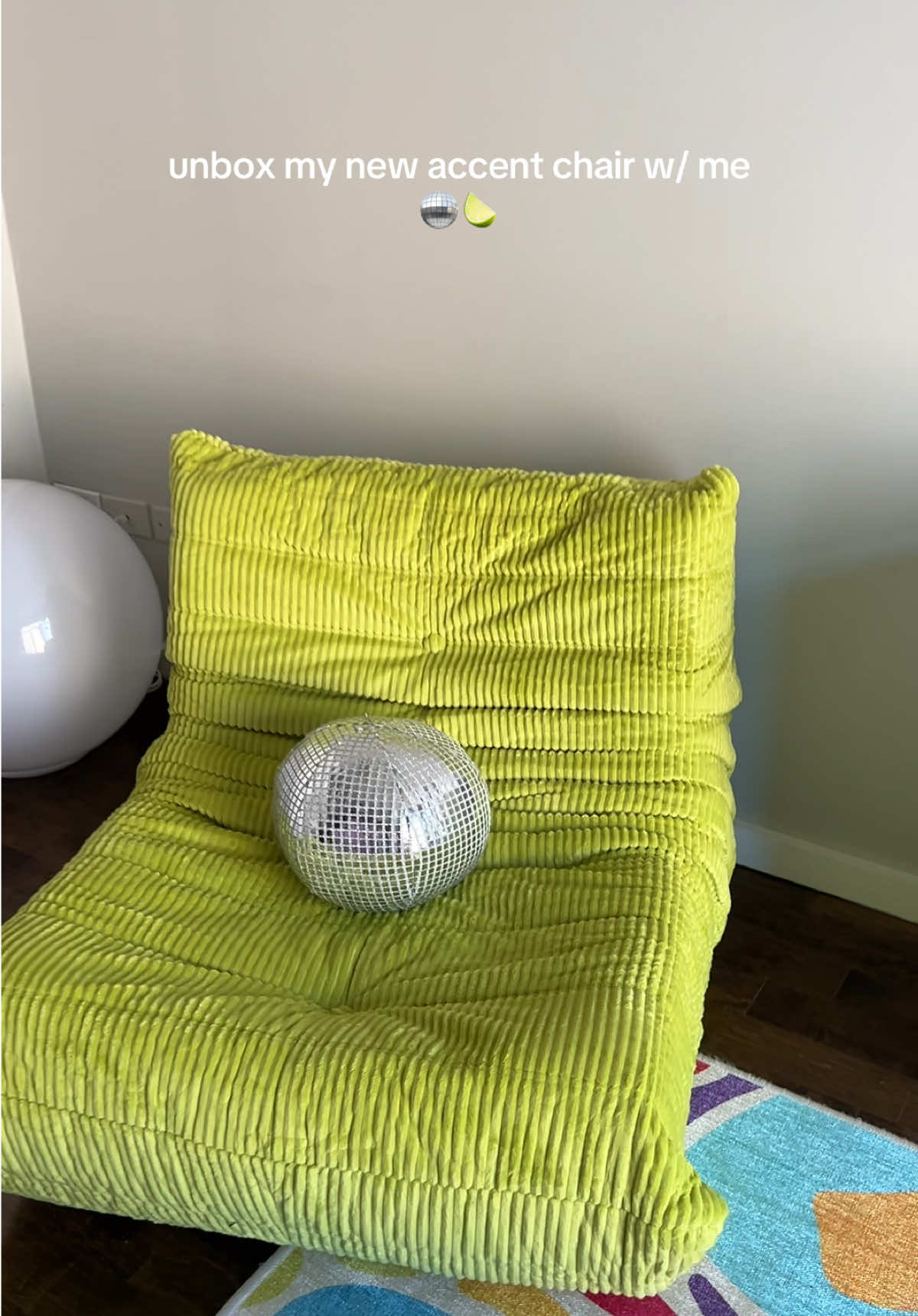 A post by @paige_mariah on TikTok caption: now whyyyyy was this so difficult to open lmao? but I’ve been trying to think of a way to fill this space for the longest and she’s everything! 😍😍 #dopaminedecor #apartmentdecor #accentchair #amazonfinds #amazonmusthaves #amazonfurniture #unboxing 