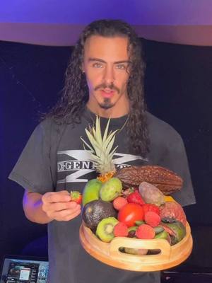 A post by @cainkerner on TikTok caption: Come chill and snack on some #fruit with us! #fruitforthought #strawberry 