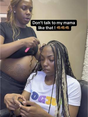 A post by @ on TikTok caption: Yea cause don’t talk to my mama like that 👊🏾 She got in trouble 😭 #hbku #fy #fyp #sister #watchit #introuble 