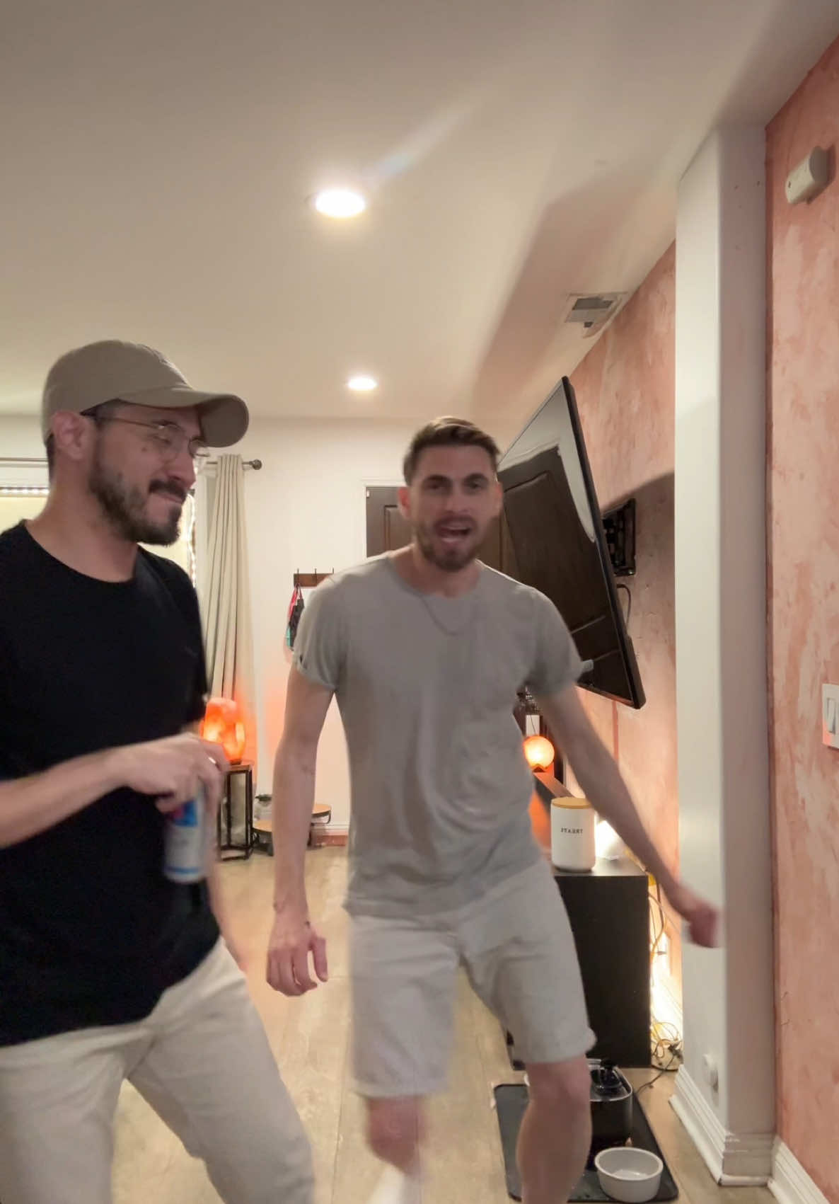 A post by @whenericmetseb on TikTok caption: Eric got a little too excited with this dance trend @Sebastian 🦀 @Eric Flick 🤴🏻 #fyp #couplescomedy #couplecomedy #dancetrend #relationships #lgbt🌈 #lgbt🏳️‍🌈 