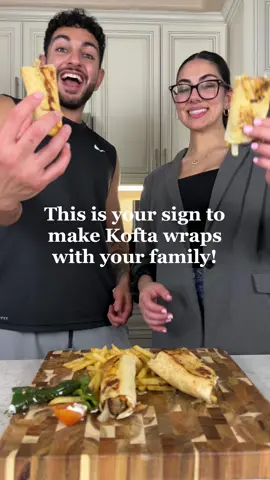 A post by @ice.karimcooks on TikTok caption: Easy and Fun Dinner Idea with the Family 🥰 Kofta Wraps!! 🤤  (recipe 👇🏽) Ingredients 	•1 lb ground beef (80/20 preferred) 	•1/2 lb ground lamb 	•1 small onion, grated  	•3 garlic cloves, minced 	•1/2 cup chopped fresh parsley 	•1 tsp ground allspice 	•1 tsp ground cardamom 	•1 tsp ground sumac (optional) 	•1/2 tsp ground cinnamon 	•1/2 tsp ground nutmeg 	•1 tsp salt 	•1/2 tsp black pepper Veggies to grill: Onions 🧅  Tomatoes 🍅  Chili 🌶️  Instructions 1.  Combine beef, lamb, onion, garlic, parsley, and all the spices in a large bowl. Mix just until combined—don’t overwork it. 2. Form into 10–12 thick, oval-shaped logs (about 4–5 inches long, 1 inch thick). Press them tightly so they hold together. 3. Place on a tray and refrigerate for 30 minutes to help them firm up. 4. Heat your flat top grill or cast iron over medium-high. Add a bit of avocado oil and or some butter to coat the surface. 5. Cook the koftas for 4–5 minutes per side until browned and cooked through. Don’t move them too early—let them sear before flipping. 6. Let rest for a couple of minutes, then serve with pita, garlic sauce (full recipe on my I/G) ENJOY with your family! Tag me if you make this! 😍 . . . #icekarim #healthyrecipes #easyrecipes #mealprep #quickrecipes 