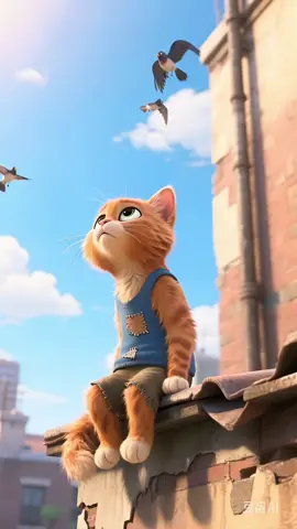 A post by @catmeow3694 on TikTok caption: cat fly  dream.#cat #meow #story #cartoon #fighting #dream 