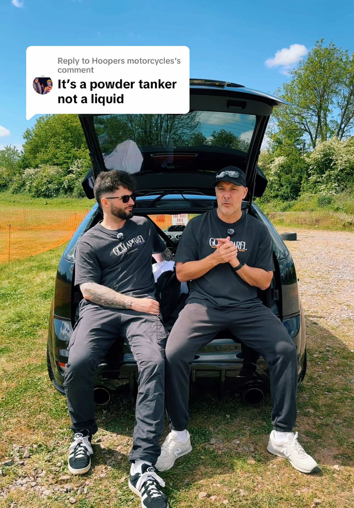 A post by @georgescarmedia on TikTok caption: Replying to @Hoopers motorcycles It’s a powder tanker, not liquid! Officer Owen explains… #police #gcm #carscene #modifiedcars #hgv #lorrys #thelaw #roadsafety 