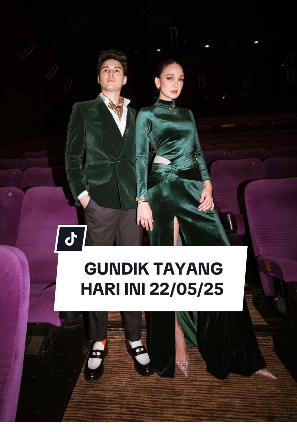 A post by @lunamaya on TikTok caption: It begins today—22 05 2025 GUNDIK is now in cinemas. Nyai tunggu kedatangan kalian!🩸🐍 #FILMGundik #BTSGundik  