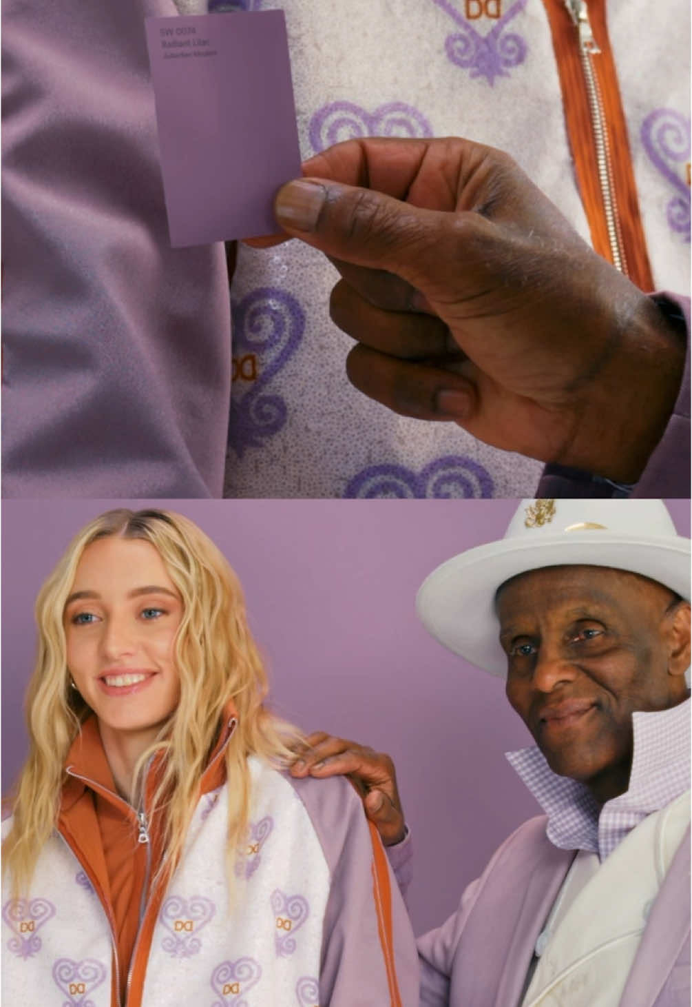 A post by @paigebueckers on TikTok caption: I’m excited to partner with @sherwinwilliams to unveil The Loneliest Color™ 2025 – Radiant Lilac SW 0074. Led by creative visionary Dapper Dan, we crafted this unique look for the tunnel walk in my hometown. Fashion is a big part of how I express myself and I love the quiet confidence this color brings.   Rediscover the Beauty of Color at tlc.sherwin.com and order your free Radiant Lilac SW 0074 color chip. #SWTheLoneliestColor #ad