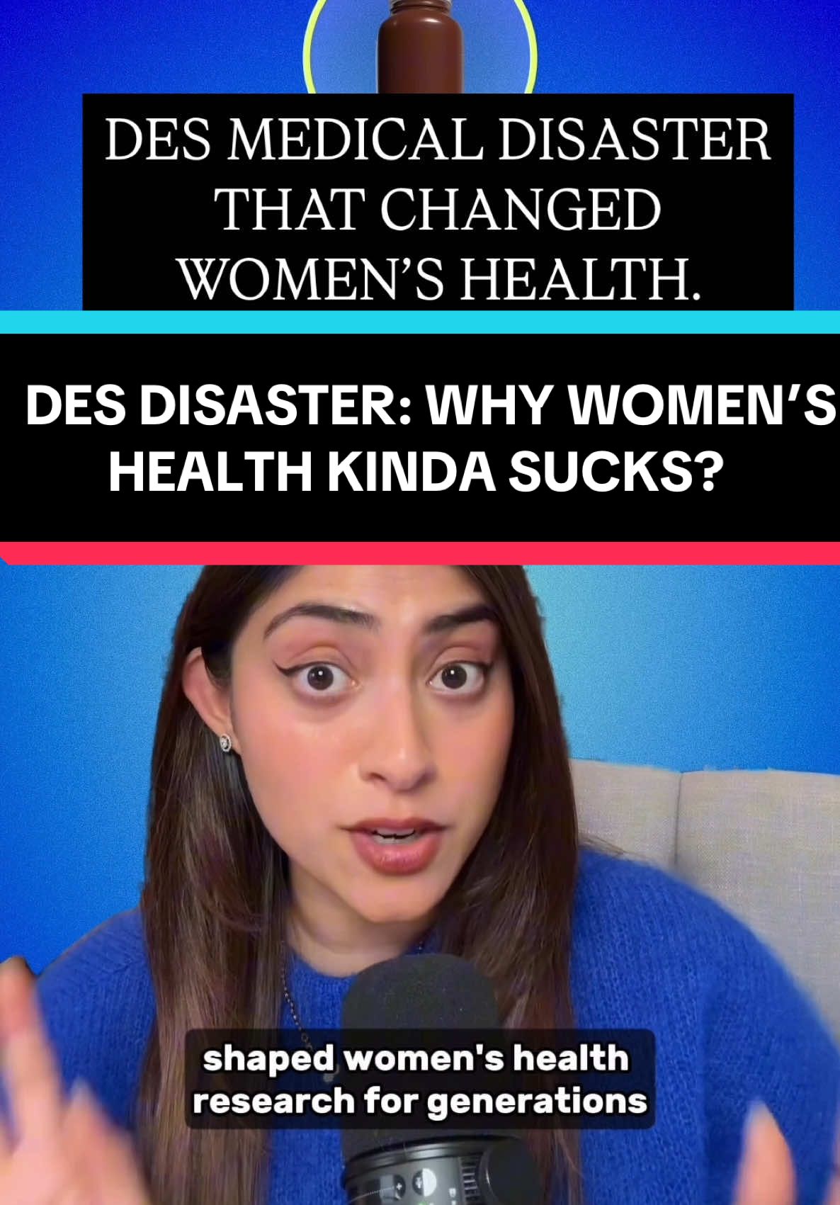A post by @tilscience on TikTok caption: This was the first documented case of a medication causing transgenerational harm 🤯 May this type of medical disaster never find us  #science #medicine #medicalstudent #womenshealth #birthcontrol 