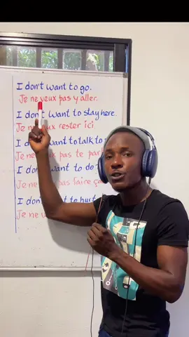 A post by @kendyloverkenaugu on TikTok caption: I dont want to / common sentences french english