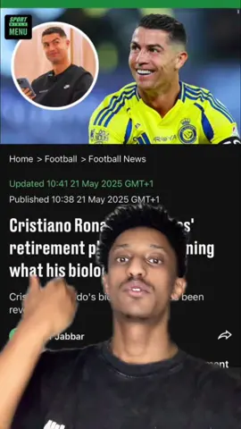 A post by @mussesolomonsisay on TikTok caption: Cristiano Ronaldo might play football for another 10 years